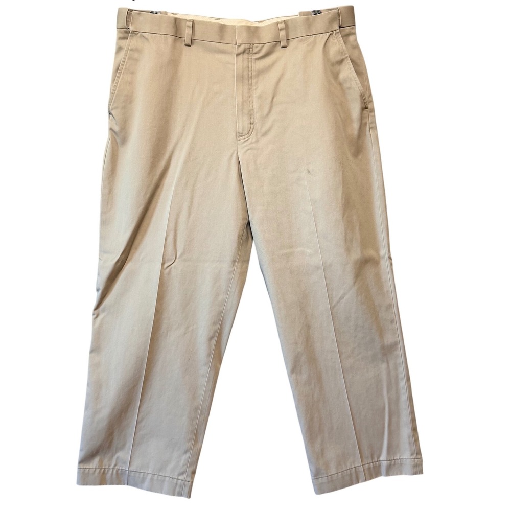 LL Bean Comfort‎ Waist Chinos Mens Size 38 Khaki Cotton Twill Pants *See Photos